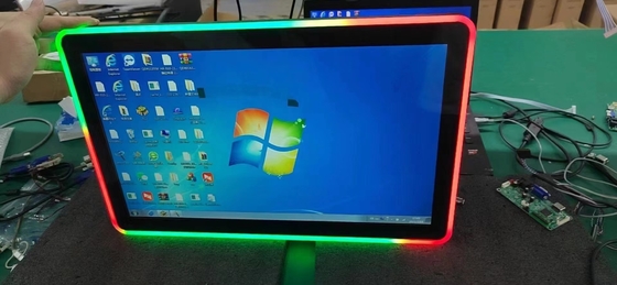 PCAP οθόνη αφής μέγεθος οθόνης LCD από 10,1 ίντσες έως 98 ίντσες με ενσωματωμένα πολύχρωμα φώτα LED για μηχανή παιχνιδιού
