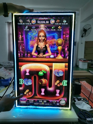 PCAP οθόνη αφής μέγεθος οθόνης LCD από 10,1 ίντσες έως 98 ίντσες με ενσωματωμένα πολύχρωμα φώτα LED για μηχανή παιχνιδιού