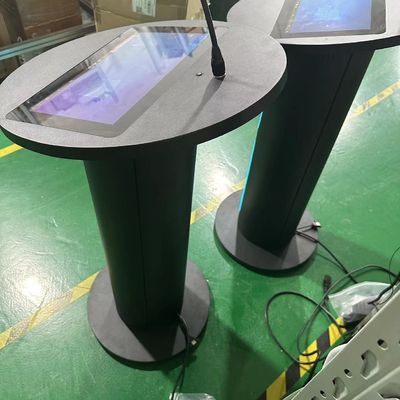 Πολυμέσα ψηφιακό βήμα 13,3 ιντσών pcap touch lcd βήμα ηχεία ενισχυτής ηχεία και ασύρματο μικρόφωνο για συνεδριάσεις