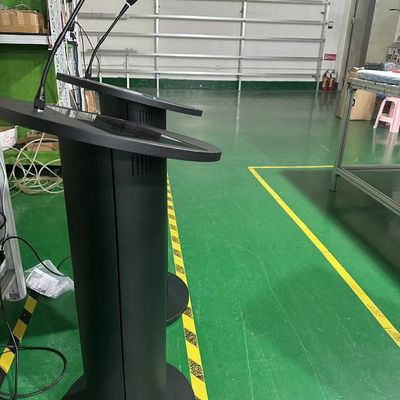 Πολυμέσα ψηφιακό βήμα 13,3 ιντσών pcap touch lcd βήμα ηχεία ενισχυτής ηχεία και ασύρματο μικρόφωνο για συνεδριάσεις