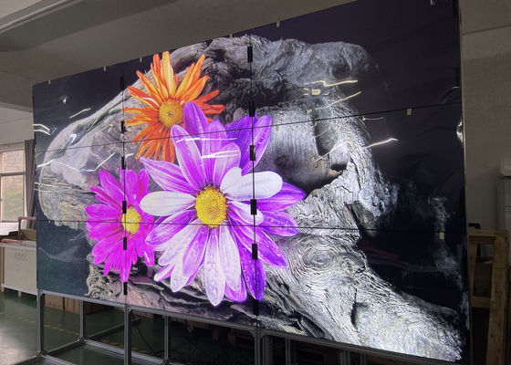 Bezel οθόνης LCD στενός τηλεοπτικός τοίχος εσωτερικό 250W 55 65 ίντσα 500cd/m2